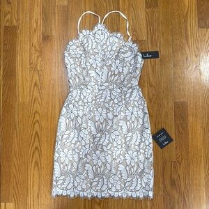 Lulus White Floral Lace Dress